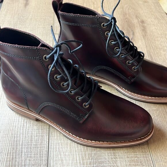 HELM Zind Burgundy Leather Boots – Size 9 – NWOB - Picture 1 of 14